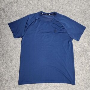 Rhone‎ Activewear Shirt Men L Navy Blue Stretch Perforated Workout Pullover